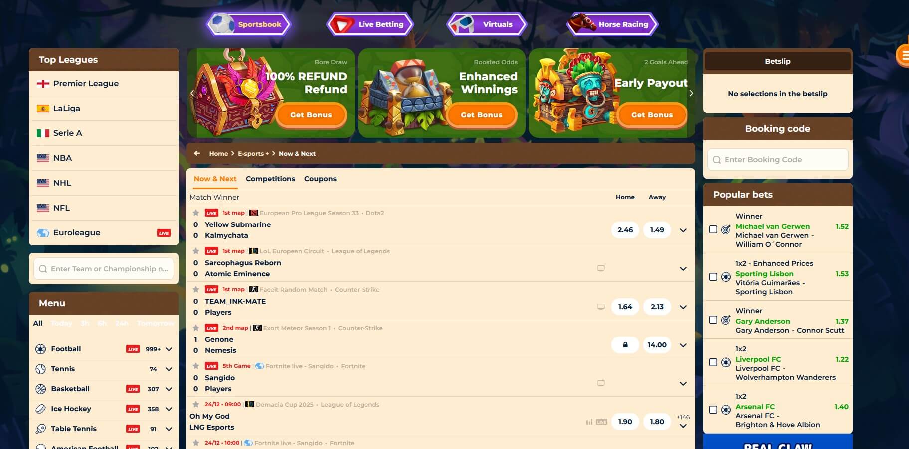 Ставки на кіберспорт на Вазамба