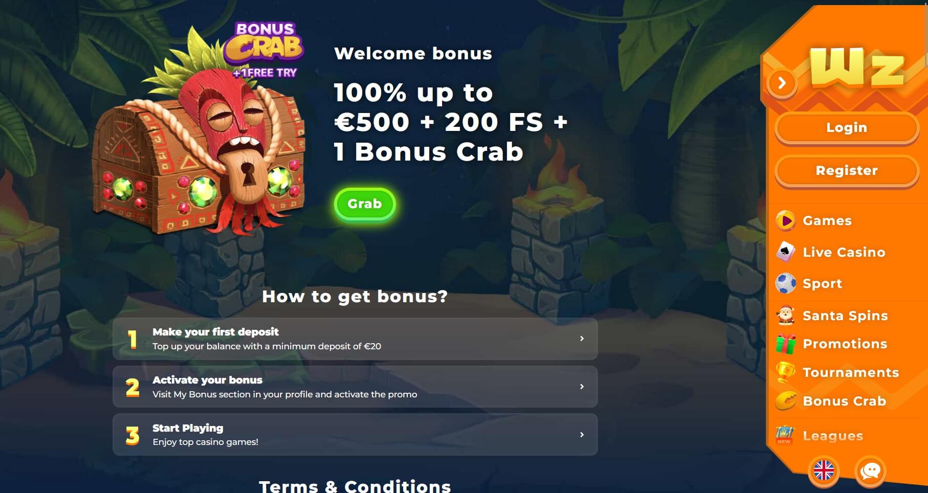 Стартовий бонус Вазамба