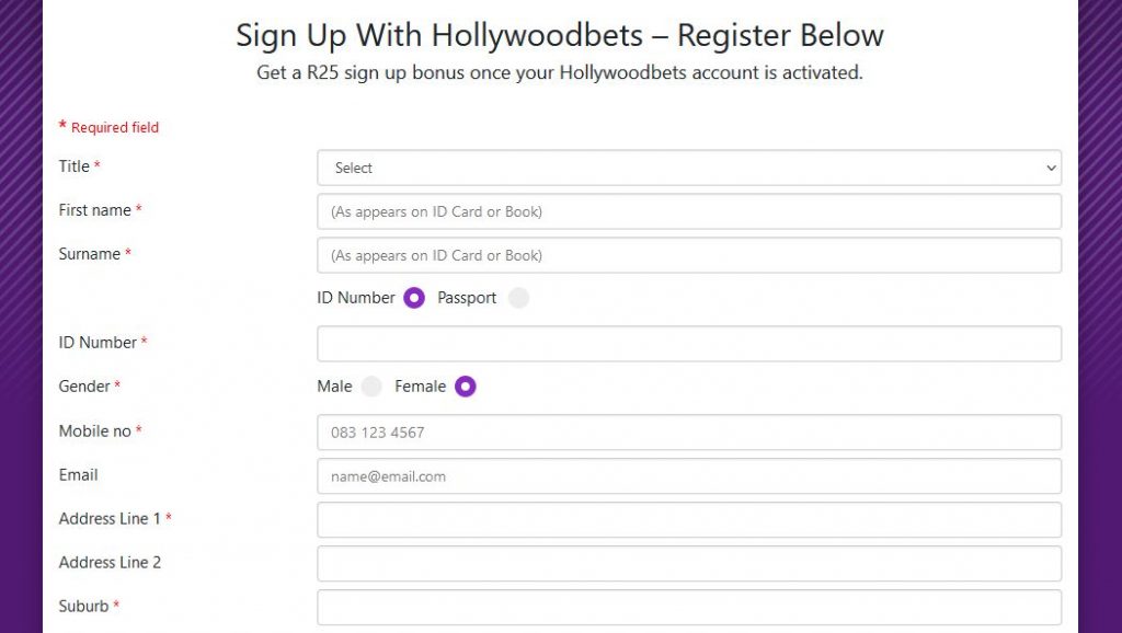 Регистрация на Холливудбетс