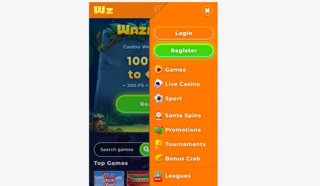 Вазамба - Мобильный вебсайт